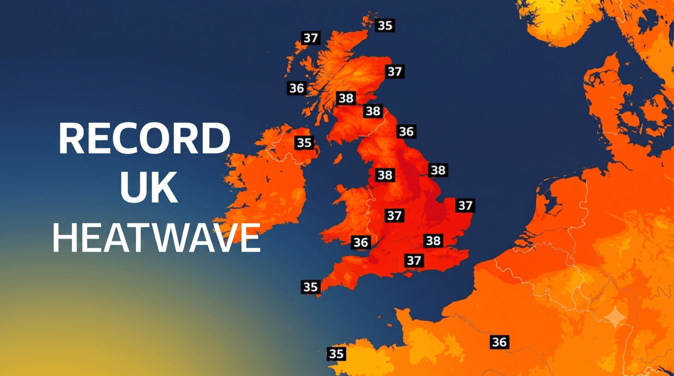 Illustration of hot summer weather across the UK